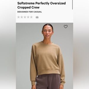 Lululemon Softstreme Perfectly Oversized Cropped Crew Size 2 Brown/Tan Color